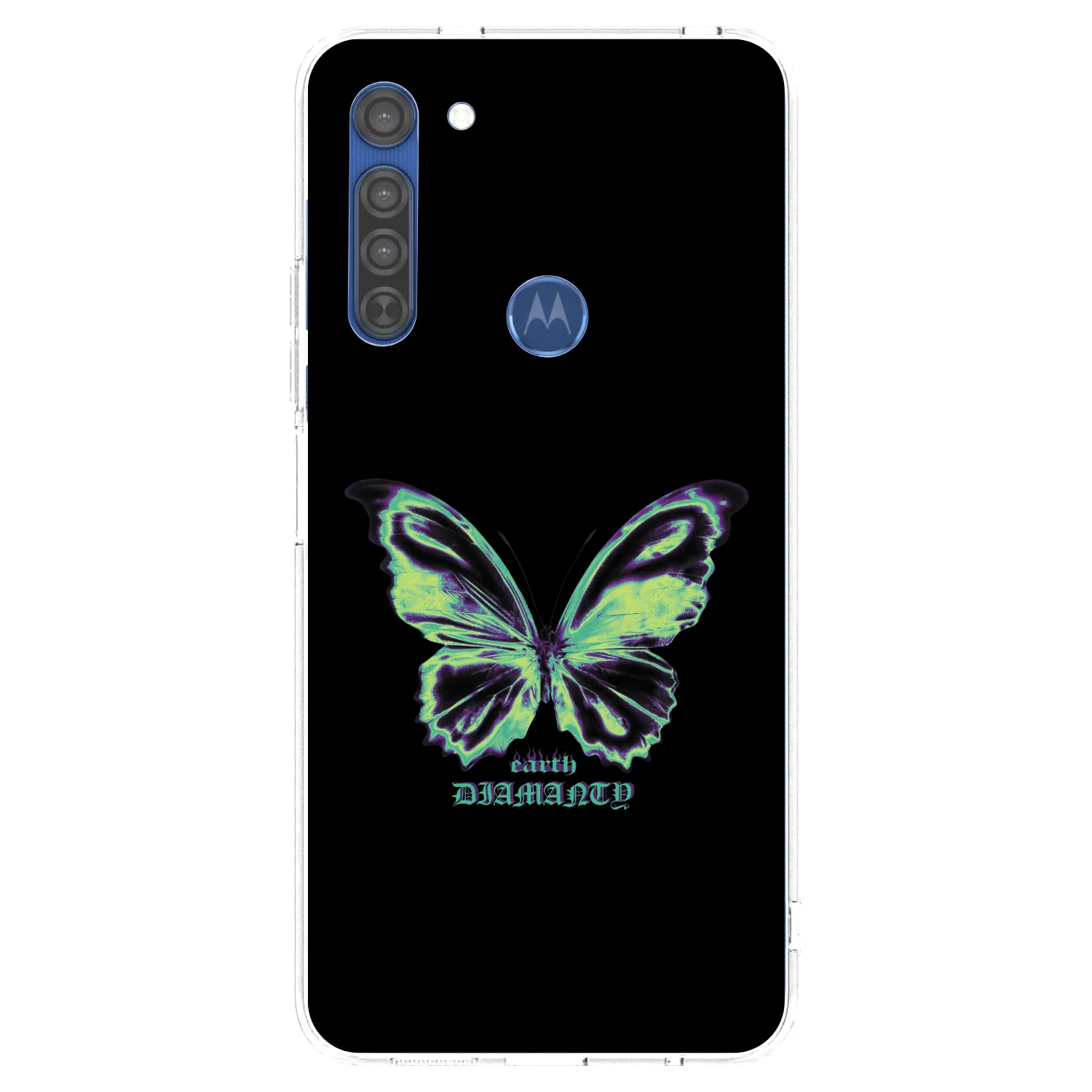Picasee silikonski prozorni ovitek za Motorola Moto G8 - Diamanty Blue
