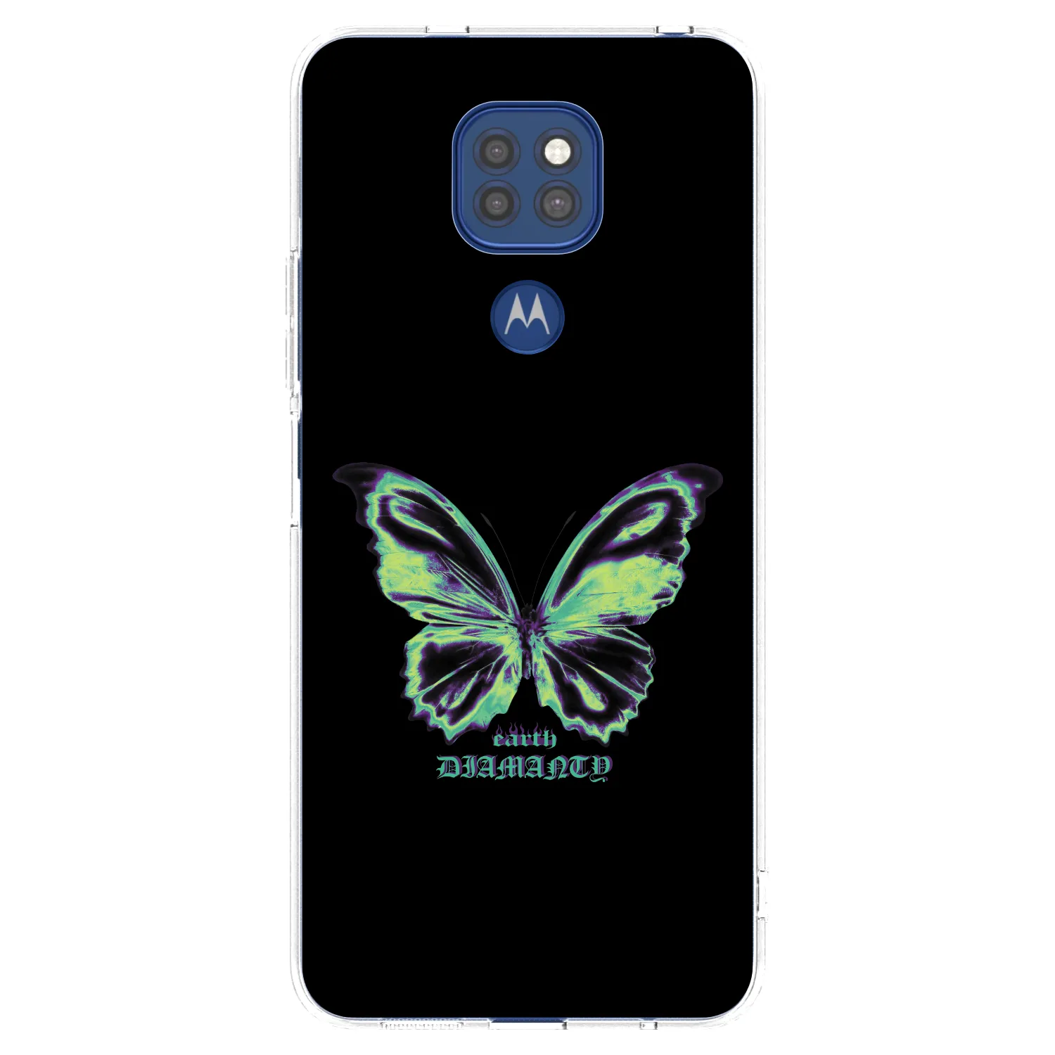 Picasee silikonski prozorni ovitek za Motorola Moto G9 Play - Diamanty Blue