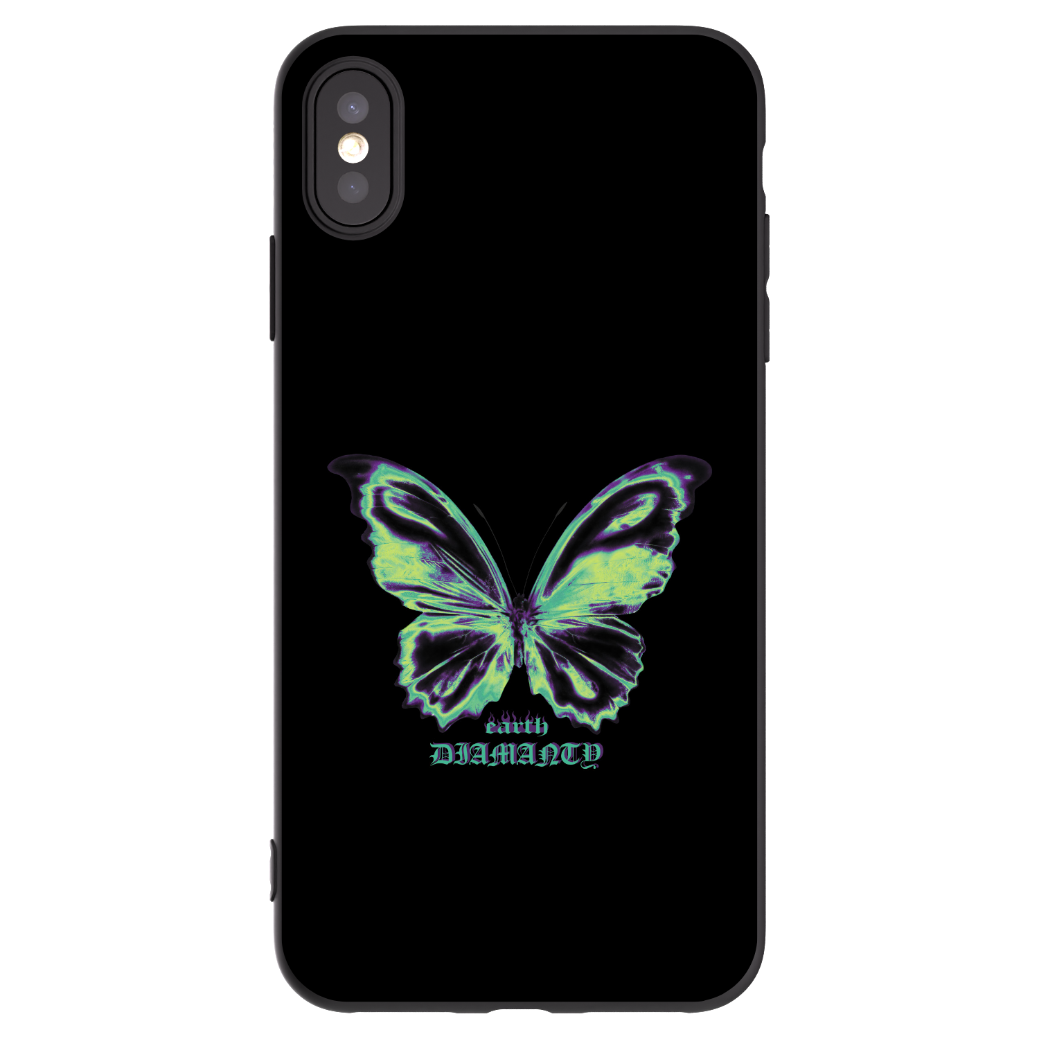 Picasee silikonski črni ovitek za Apple iPhone XS Max - Diamanty Blue