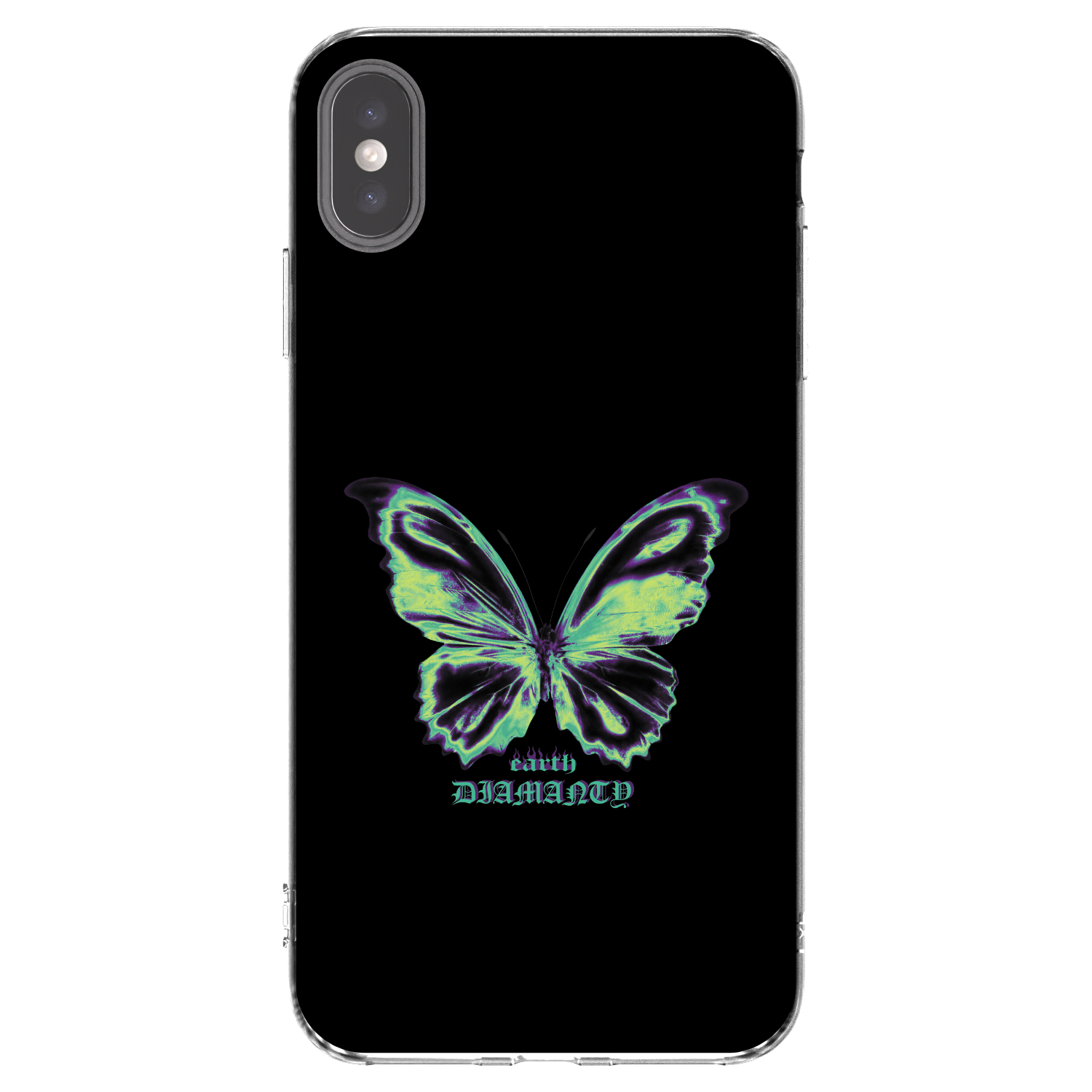 Picasee silikonski prozorni ovitek za Apple iPhone XS Max - Diamanty Blue