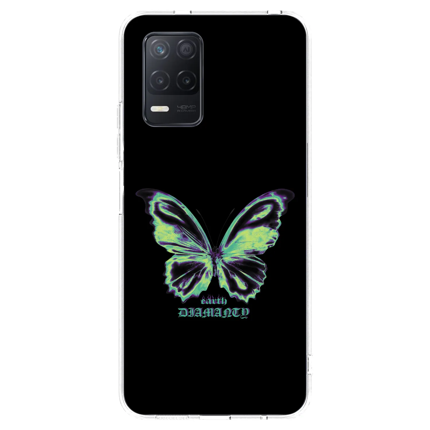 Picasee silikonski prozorni ovitek za Realme 8 5G - Diamanty Blue