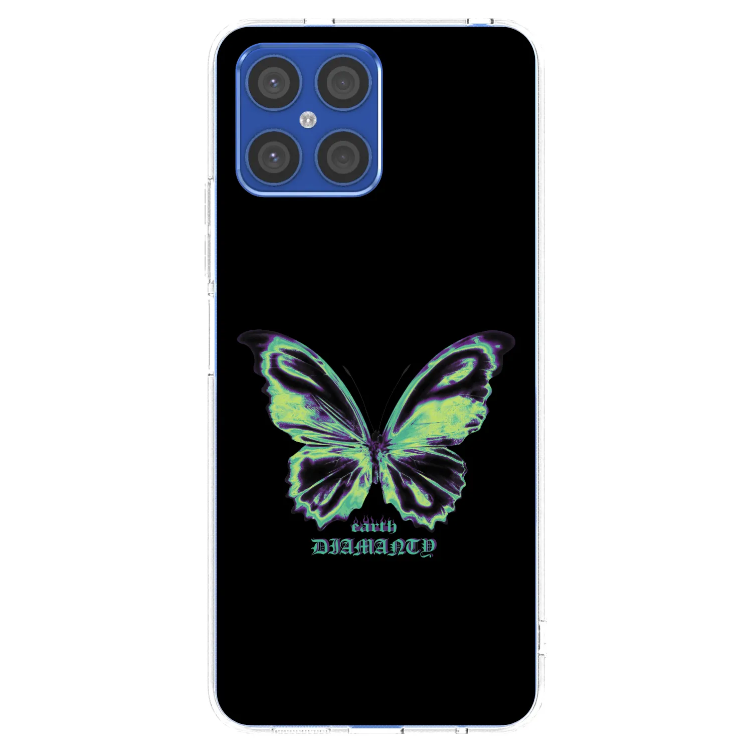 Picasee silikonski prozorni ovitek za Honor X8 4G - Diamanty Blue