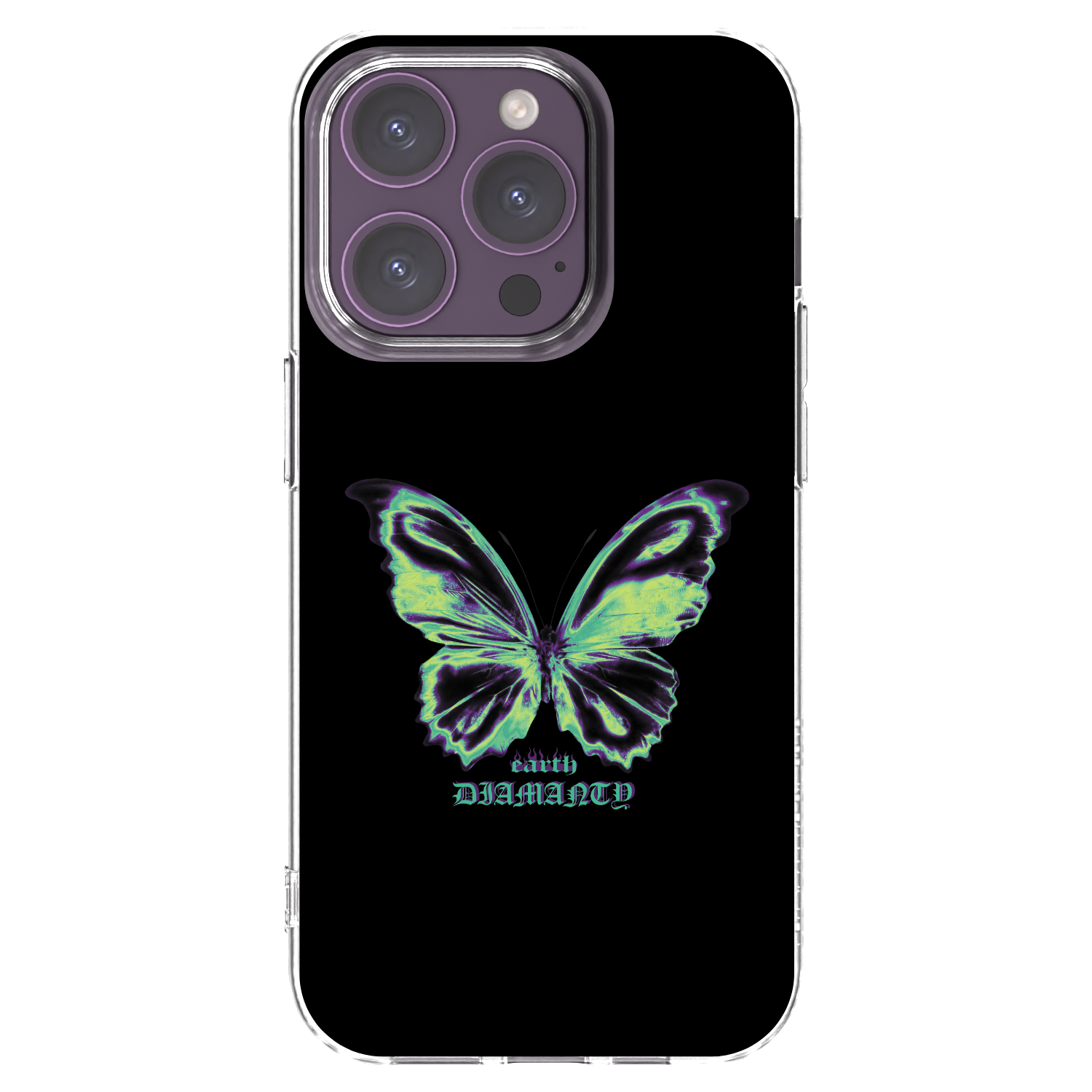 Picasee silikonski prozorni ovitek za Apple iPhone 14 Pro - Diamanty Blue