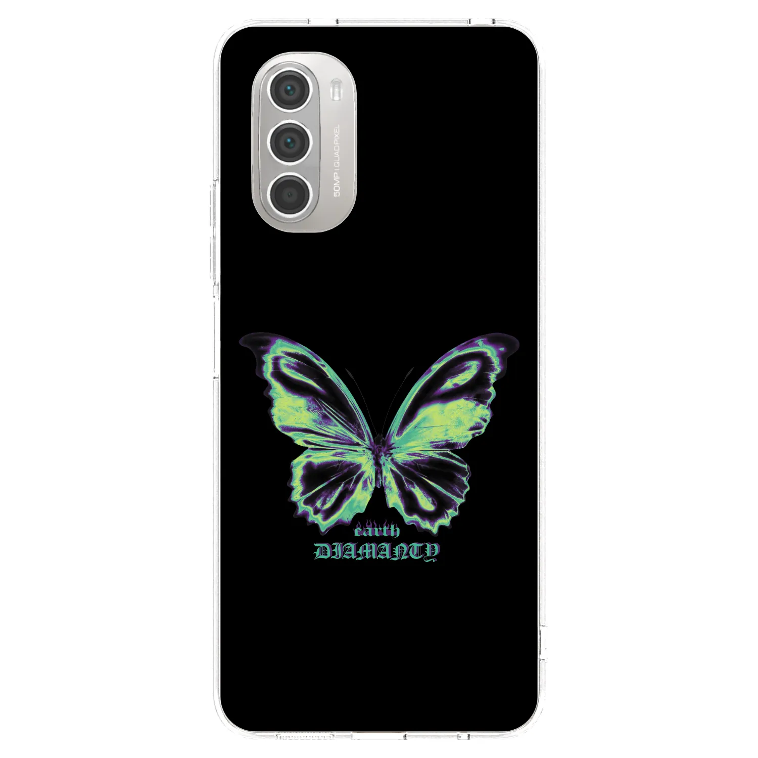 Picasee silikonski prozorni ovitek za Motorola Moto G51 - Diamanty Blue