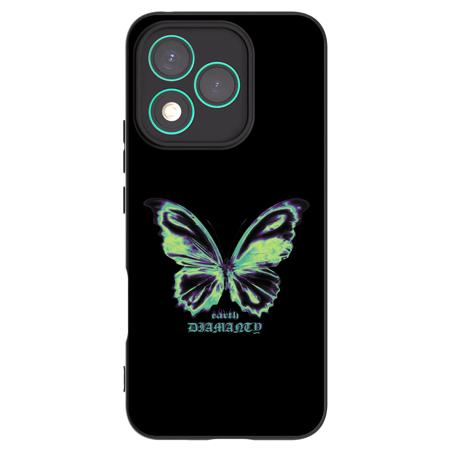 Picasee silikonski črni ovitek za Honor 400 Lite 5G - Diamanty Blue