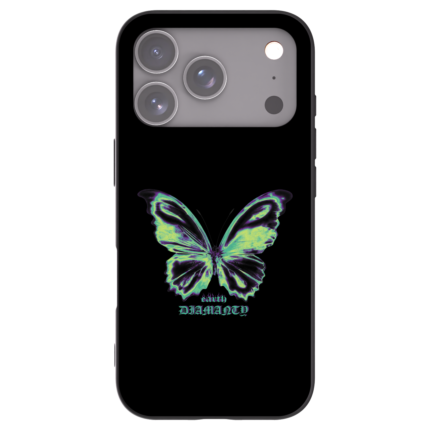 Picasee silikonski črni ovitek za Apple iPhone 17 Pro - Diamanty Blue