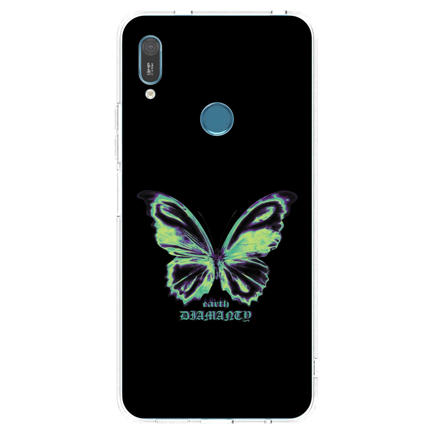 Picasee silikonski prozorni ovitek za Huawei Y6 2019 - Diamanty Blue