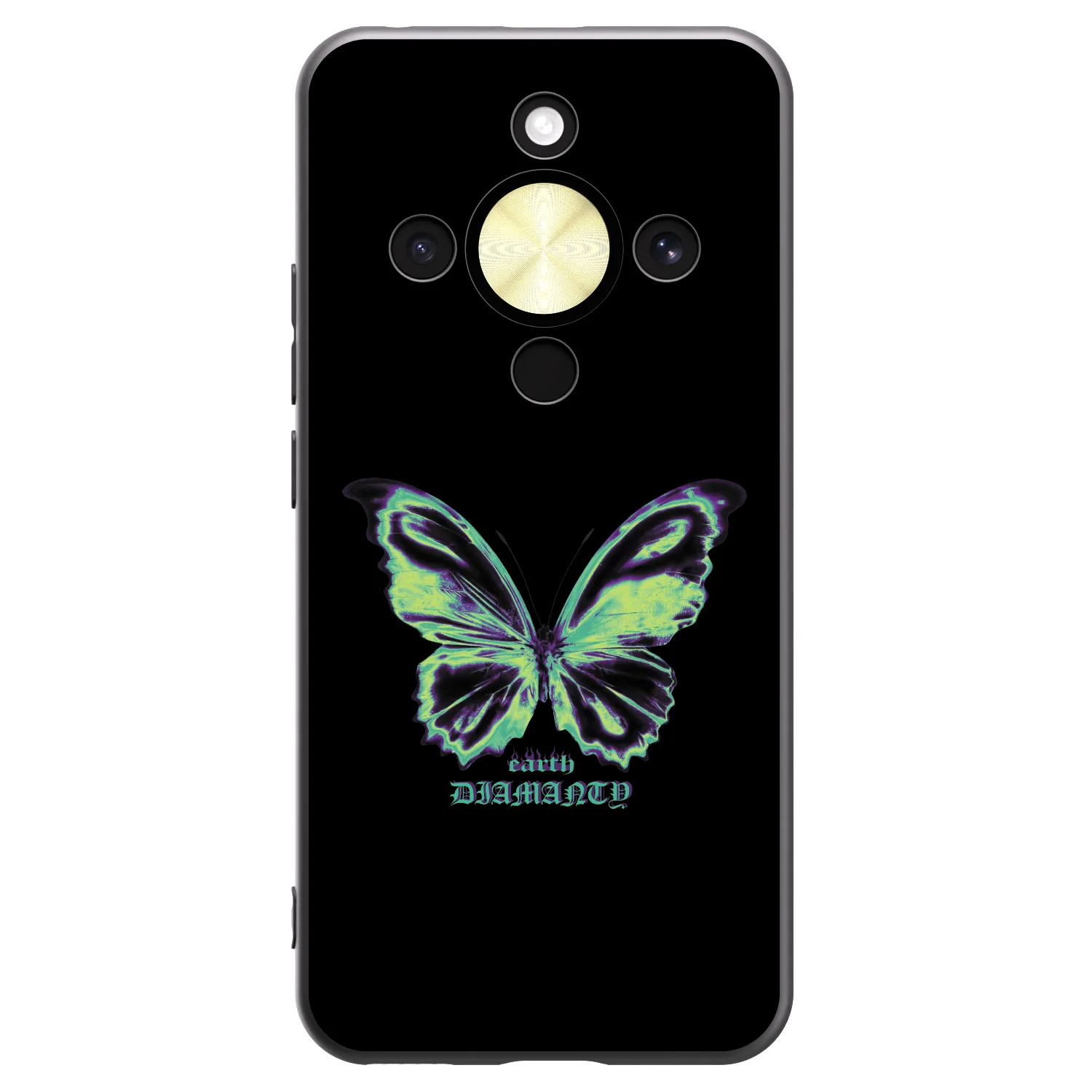 Picasee silikonski črni ovitek za Honor Magic8 Lite 5G - Diamanty Blue
