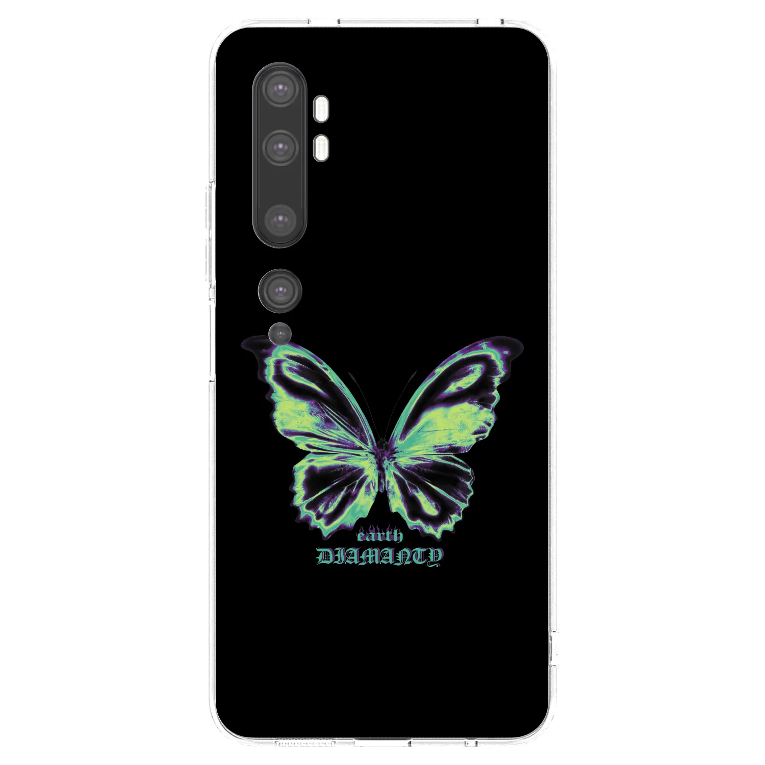 Picasee silikonski prozorni ovitek za Xiaomi Mi Note 10 (Pro) - Diamanty Blue