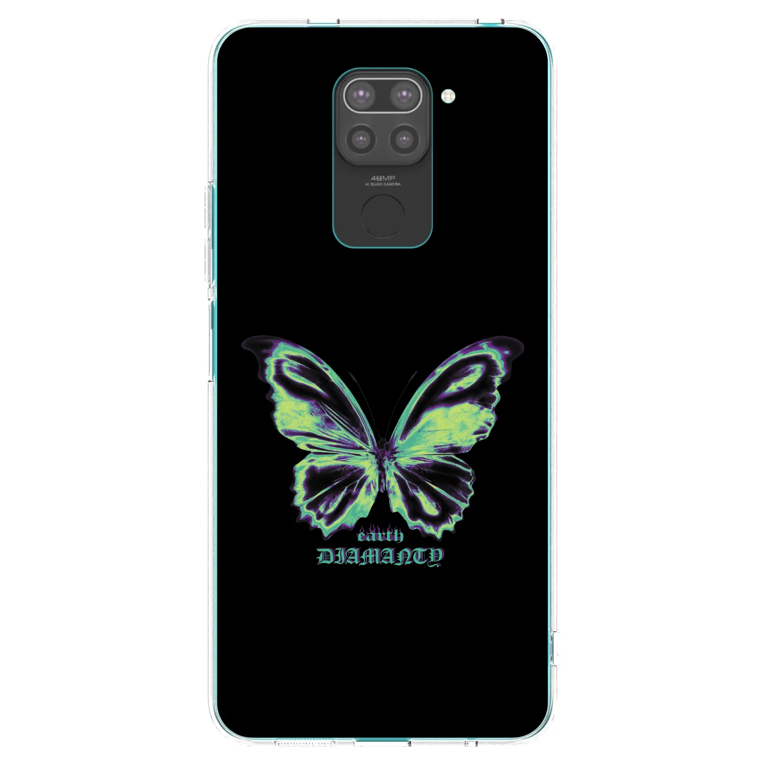 Picasee silikonski črni ovitek za Xiaomi Redmi Note 9 - Diamanty Blue