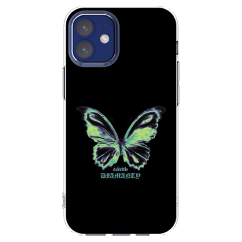 Picasee silikonski prozorni ovitek za Apple iPhone 12 mini - Diamanty Blue