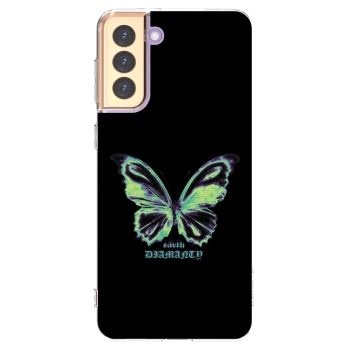 Picasee silikonski prozorni ovitek za Samsung Galaxy S21+ 5G G996F - Diamanty Blue