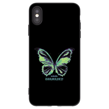 Picasee silikonski črni ovitek za Apple iPhone XS Max - Diamanty Blue