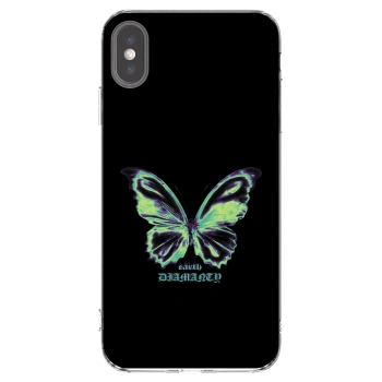 Picasee silikonski prozorni ovitek za Apple iPhone XS Max - Diamanty Blue