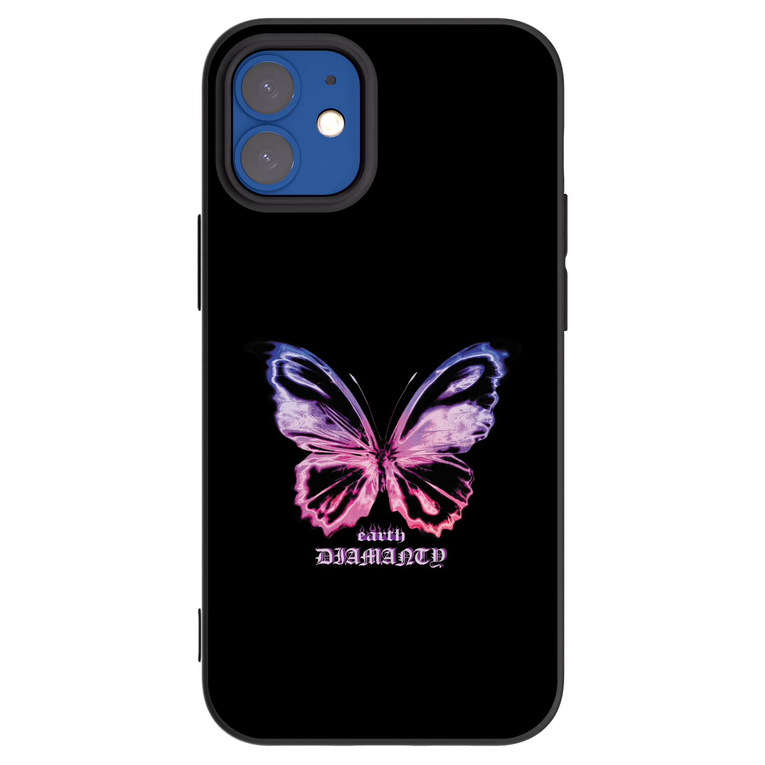 Picasee silikonski črni ovitek za Apple iPhone 12 mini - Diamanty Purple