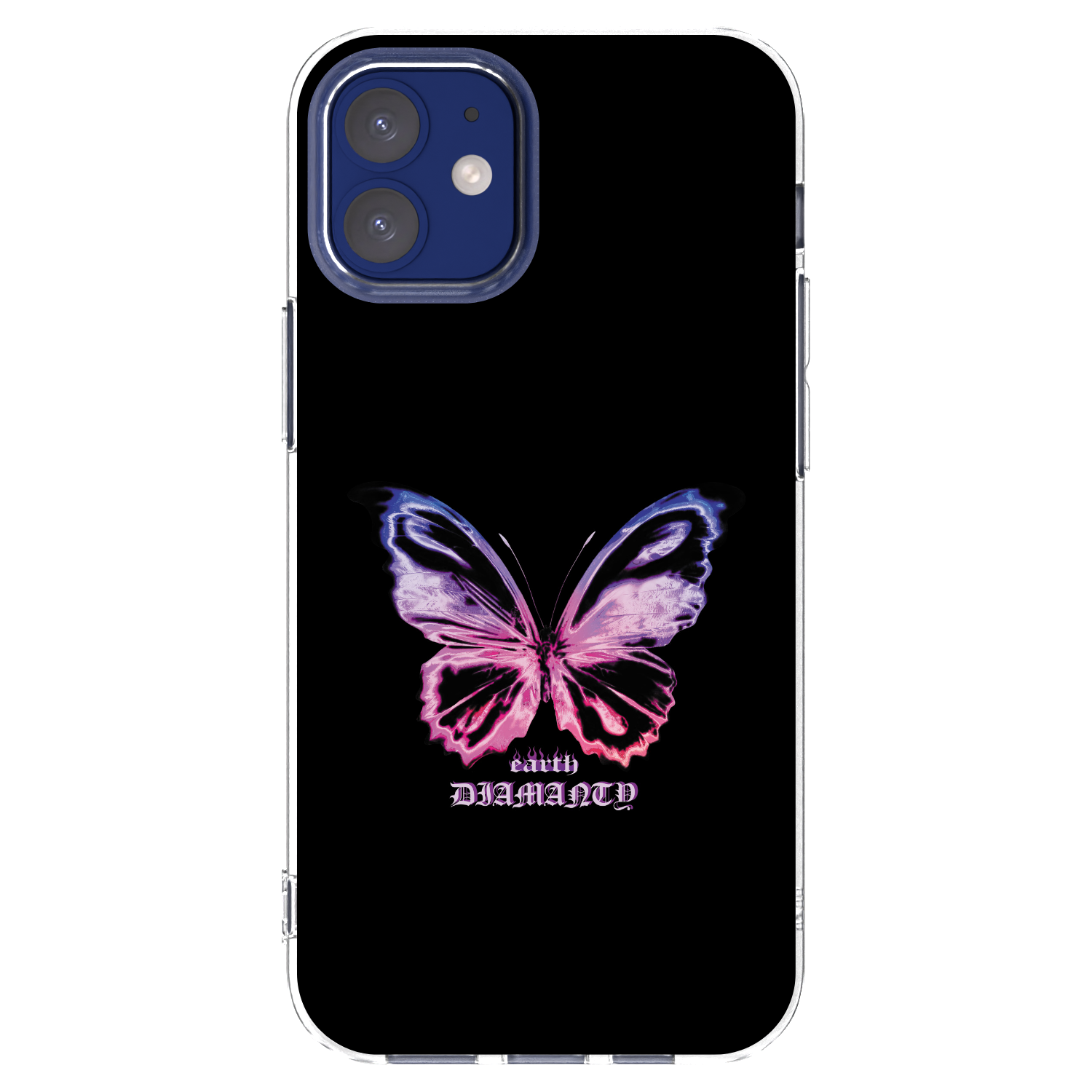 Picasee silikonski prozorni ovitek za Apple iPhone 12 mini - Diamanty Purple