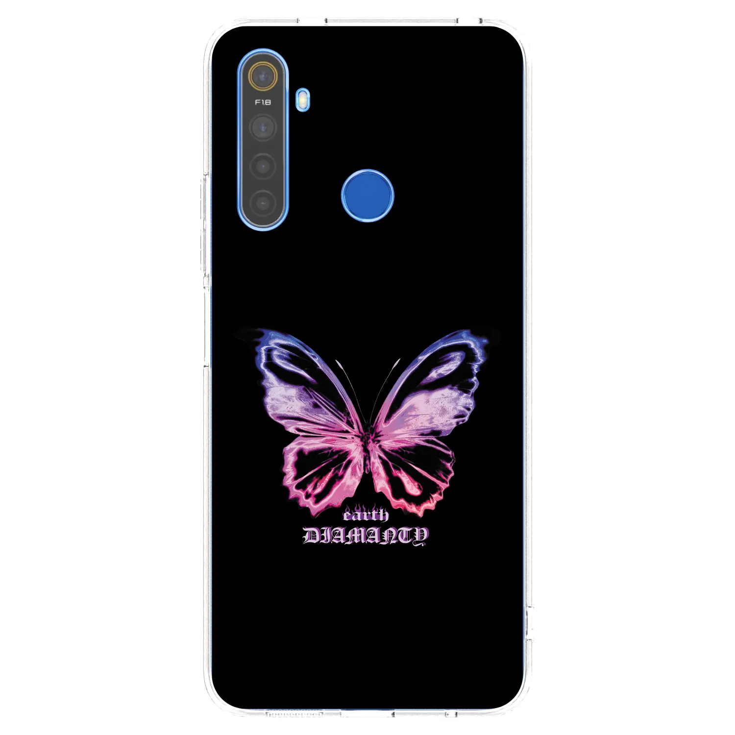 Picasee silikonski prozorni ovitek za Realme 5 - Diamanty Purple