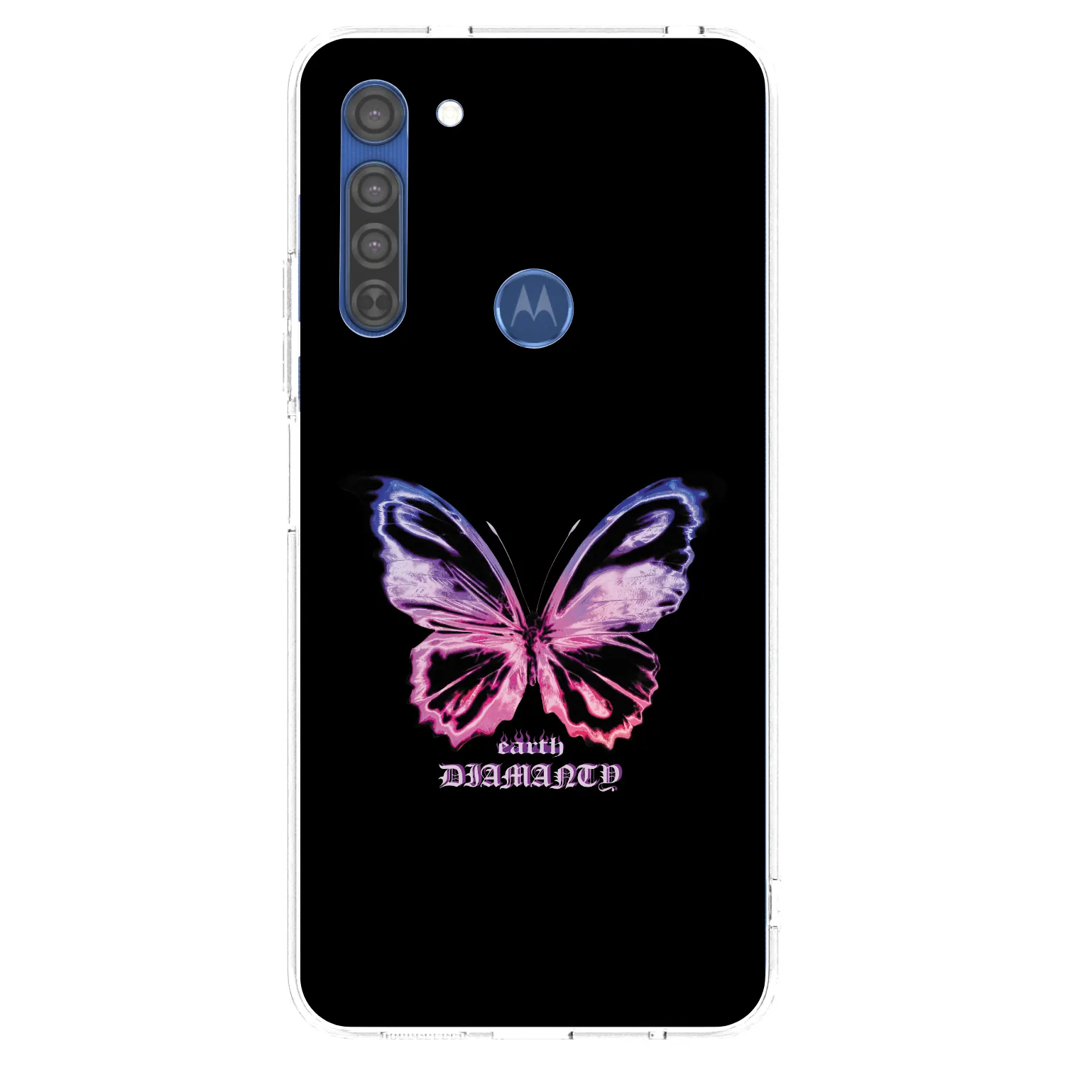 Picasee silikonski prozorni ovitek za Motorola Moto G8 - Diamanty Purple