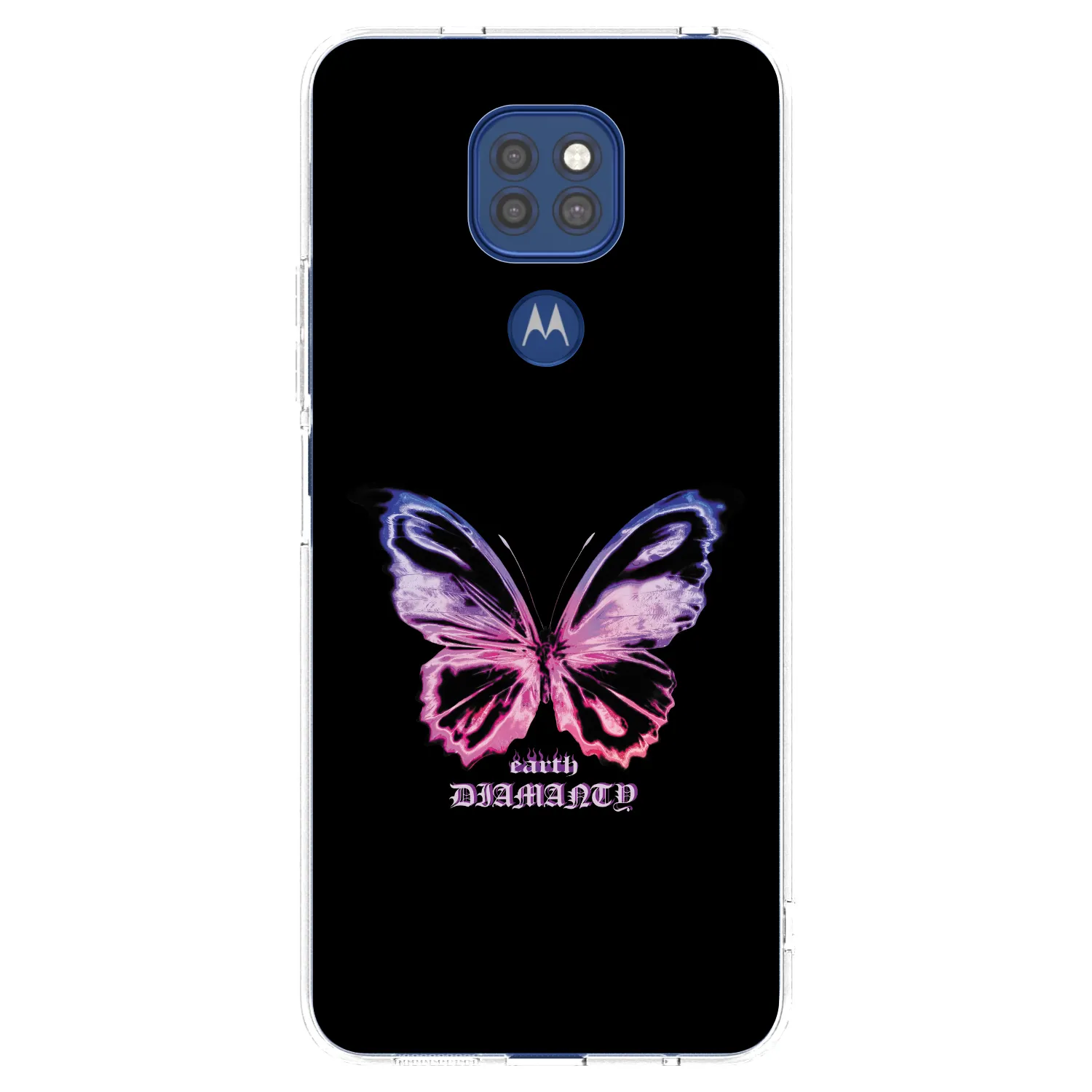 Picasee silikonski prozorni ovitek za Motorola Moto G9 Play - Diamanty Purple