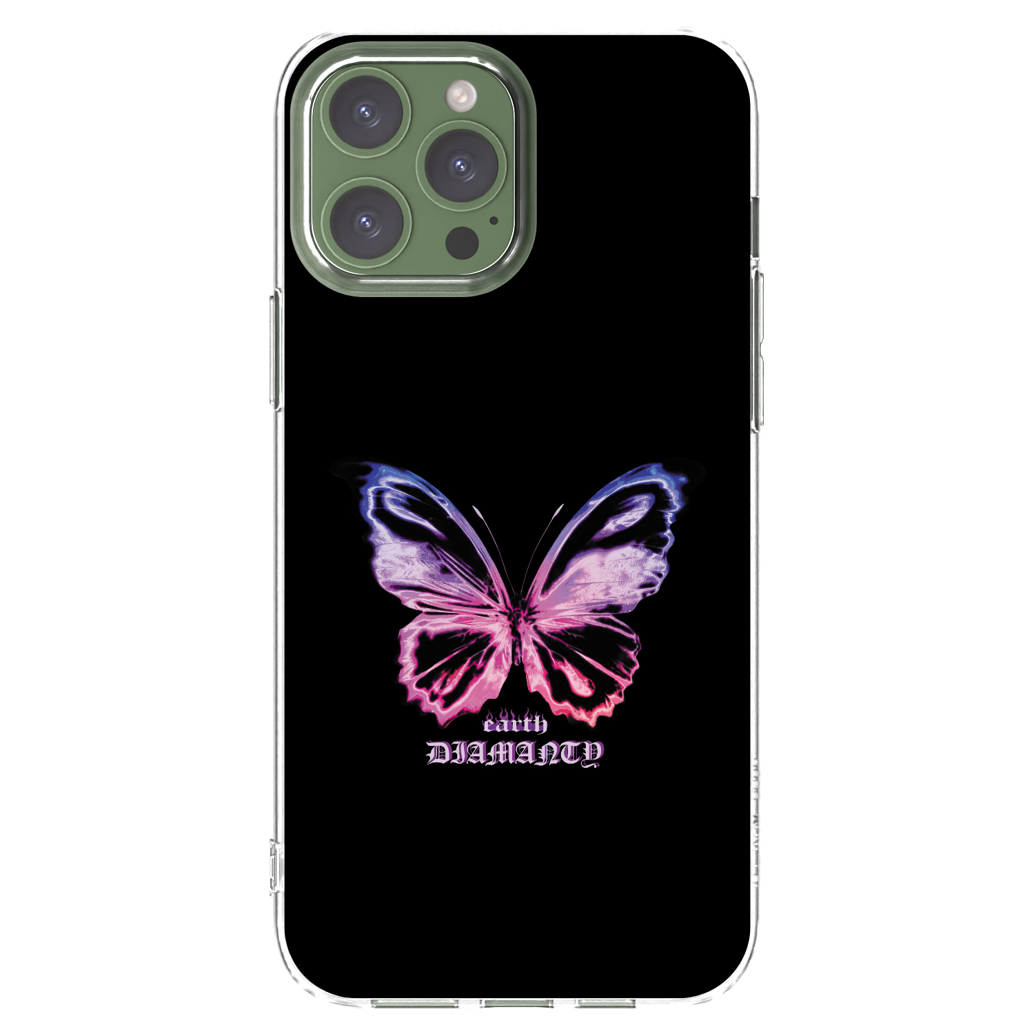 Picasee silikonski prozorni ovitek za Apple iPhone 13 Pro Max - Diamanty Purple