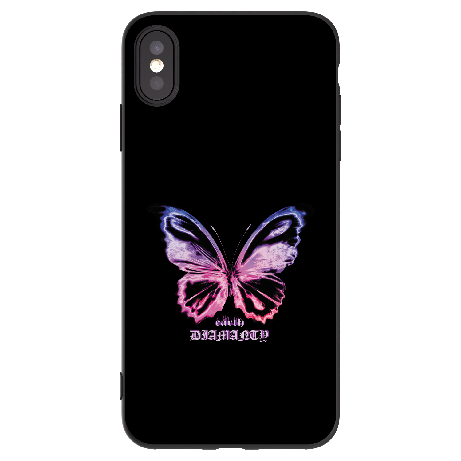 Picasee silikonski črni ovitek za Apple iPhone XS Max - Diamanty Purple