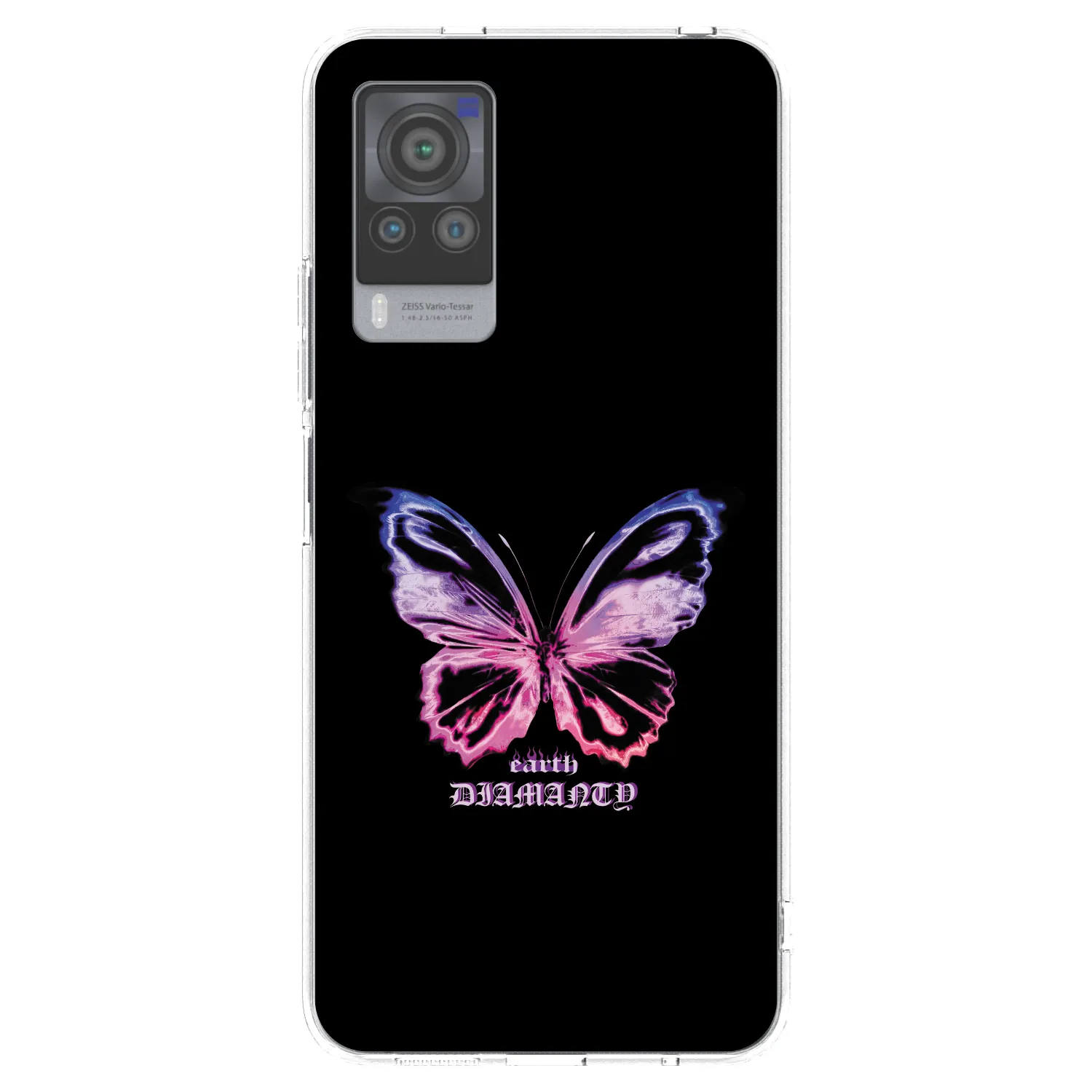 Picasee silikonski prozorni ovitek za Vivo X60 Pro 5G - Diamanty Purple