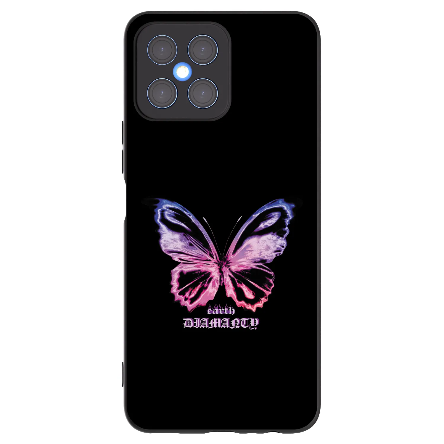 Picasee silikonski črni ovitek za Honor X8 4G - Diamanty Purple