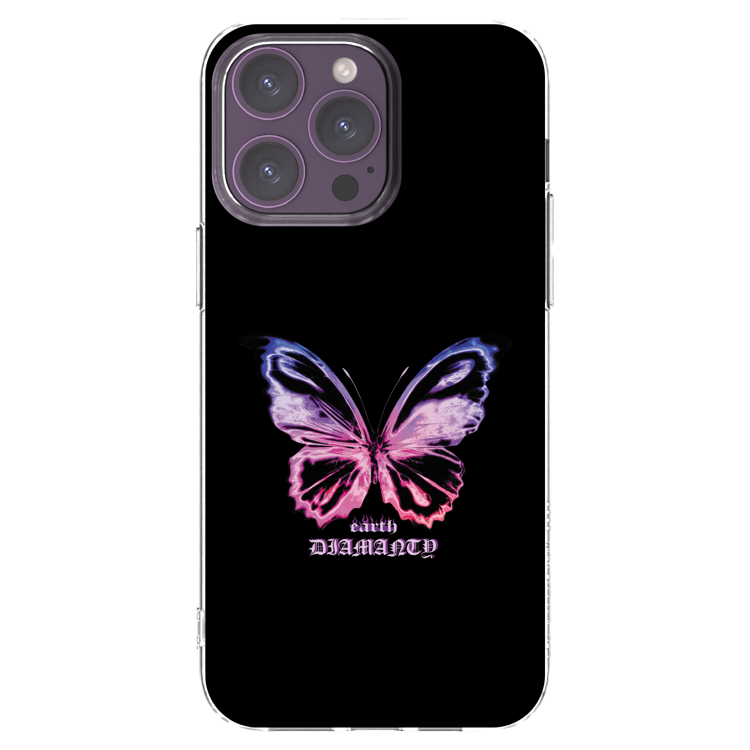 Picasee silikonski prozorni ovitek za Apple iPhone 14 Pro Max - Diamanty Purple
