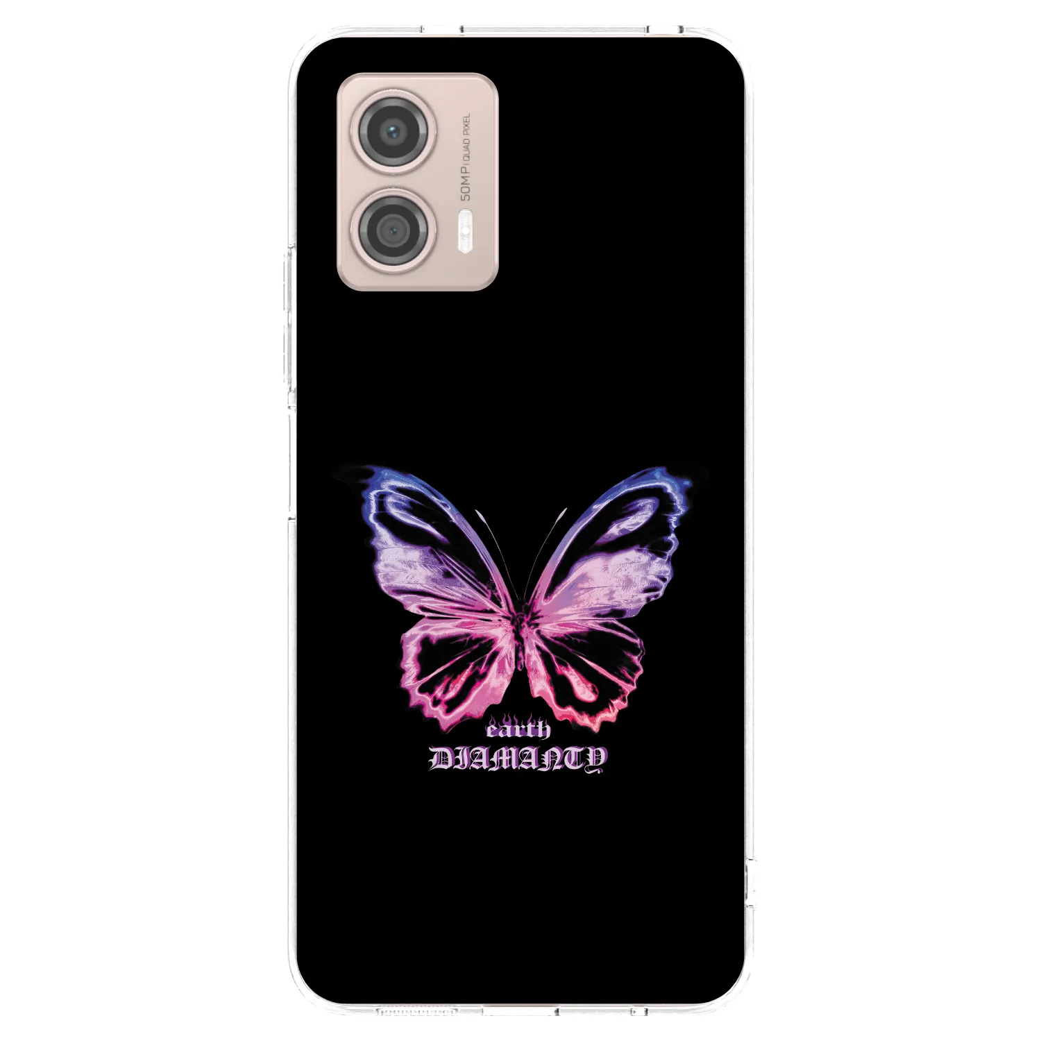 Picasee silikonski prozorni ovitek za Motorola Moto G53 5G - Diamanty Purple