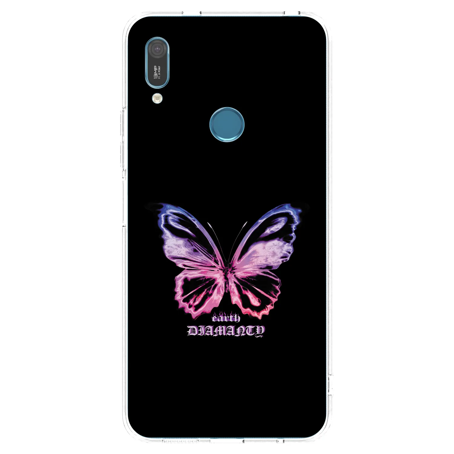 Picasee silikonski prozorni ovitek za Huawei Y6 2019 - Diamanty Purple