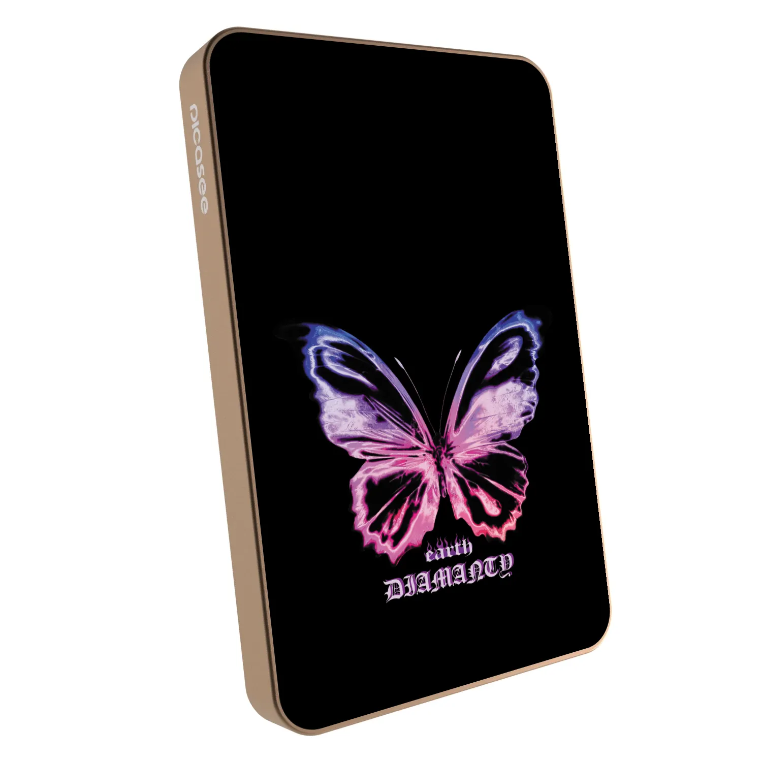 Picasee Prenosna baterija z MagSafe 5 000 mAh Zlati - Diamanty Purple