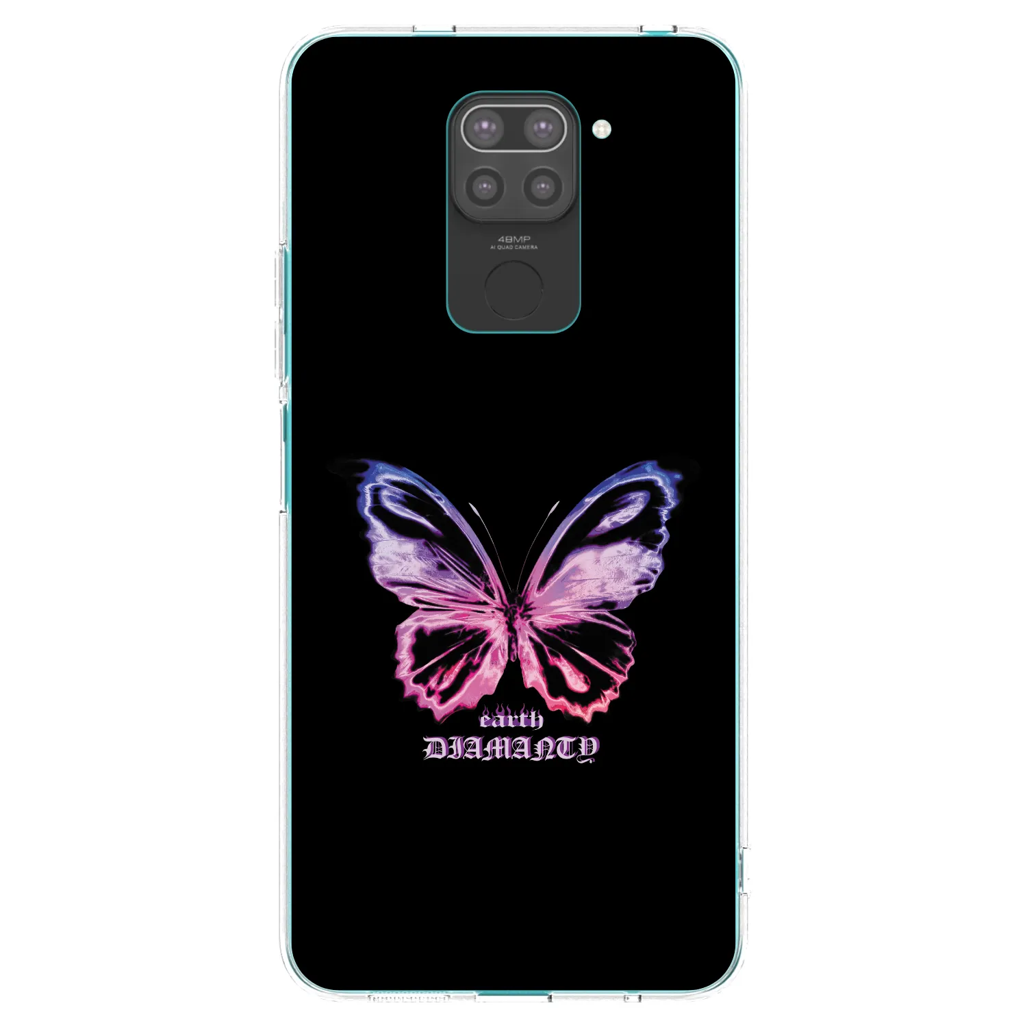 Picasee silikonski črni ovitek za Xiaomi Redmi Note 9 - Diamanty Purple