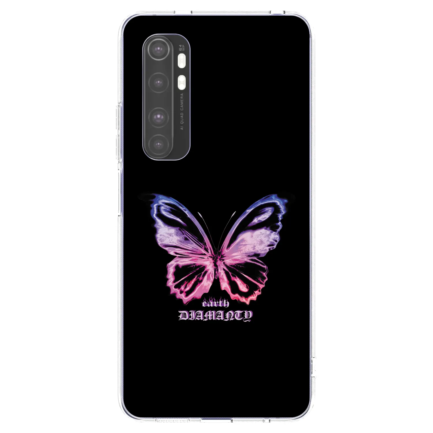 Picasee silikonski prozorni ovitek za Xiaomi Mi Note 10 Lite - Diamanty Purple