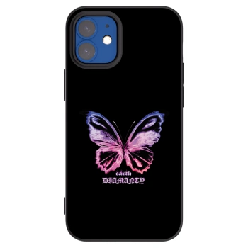 Picasee silikonski črni ovitek za Apple iPhone 12 mini - Diamanty Purple