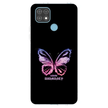 Picasee silikonski prozorni ovitek za Realme C21 - Diamanty Purple