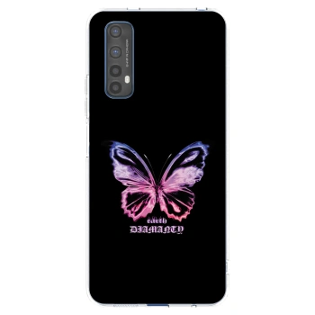 Picasee silikonski prozorni ovitek za Realme 7 - Diamanty Purple