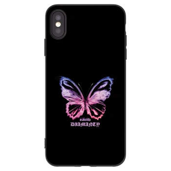 Picasee silikonski črni ovitek za Apple iPhone XS Max - Diamanty Purple