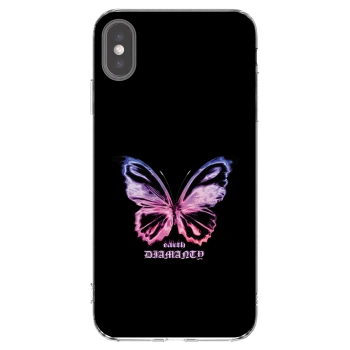 Picasee silikonski prozorni ovitek za Apple iPhone XS Max - Diamanty Purple