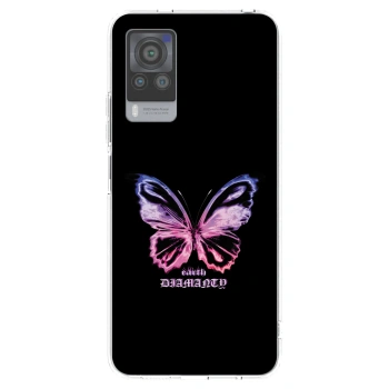 Picasee silikonski prozorni ovitek za Vivo X60 Pro 5G - Diamanty Purple