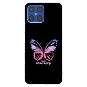 Picasee silikonski prozorni ovitek za Honor X8 4G - Diamanty Purple