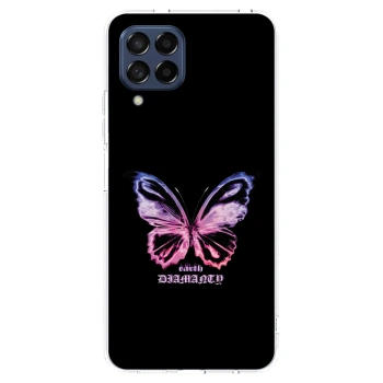 Picasee silikonski prozorni ovitek za Samsung Galaxy M53 5G - Diamanty Purple
