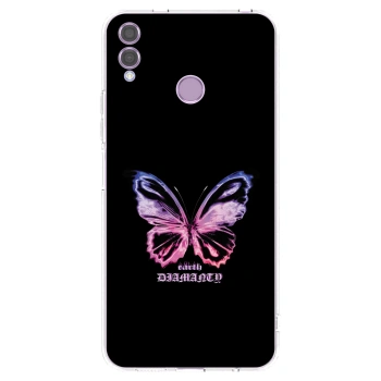 Picasee silikonski prozorni ovitek za Honor 8X - Diamanty Purple