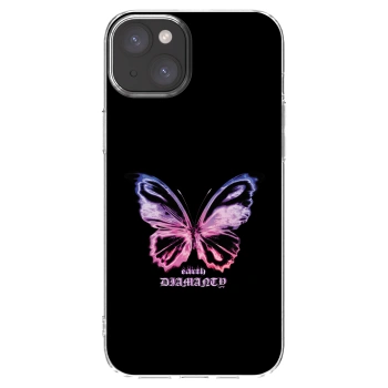 Picasee silikonski prozorni ovitek za Apple iPhone 15 Plus - Diamanty Purple