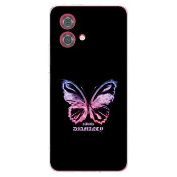 Picasee silikonski prozorni ovitek za Motorola Moto G84 5G - Diamanty Purple