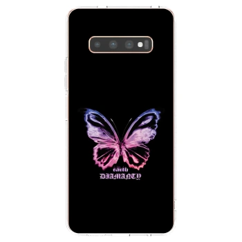 Picasee silikonski prozorni ovitek za Samsung Galaxy S10 Plus G975 - Diamanty Purple