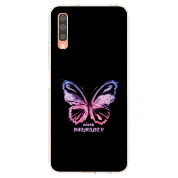 Picasee silikonski prozorni ovitek za Samsung Galaxy A70 A705F - Diamanty Purple