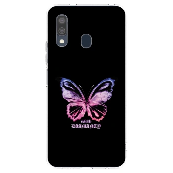 Picasee silikonski prozorni ovitek za Samsung Galaxy A40 A405F - Diamanty Purple