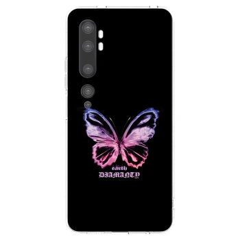 Picasee silikonski prozorni ovitek za Xiaomi Mi Note 10 (Pro) - Diamanty Purple