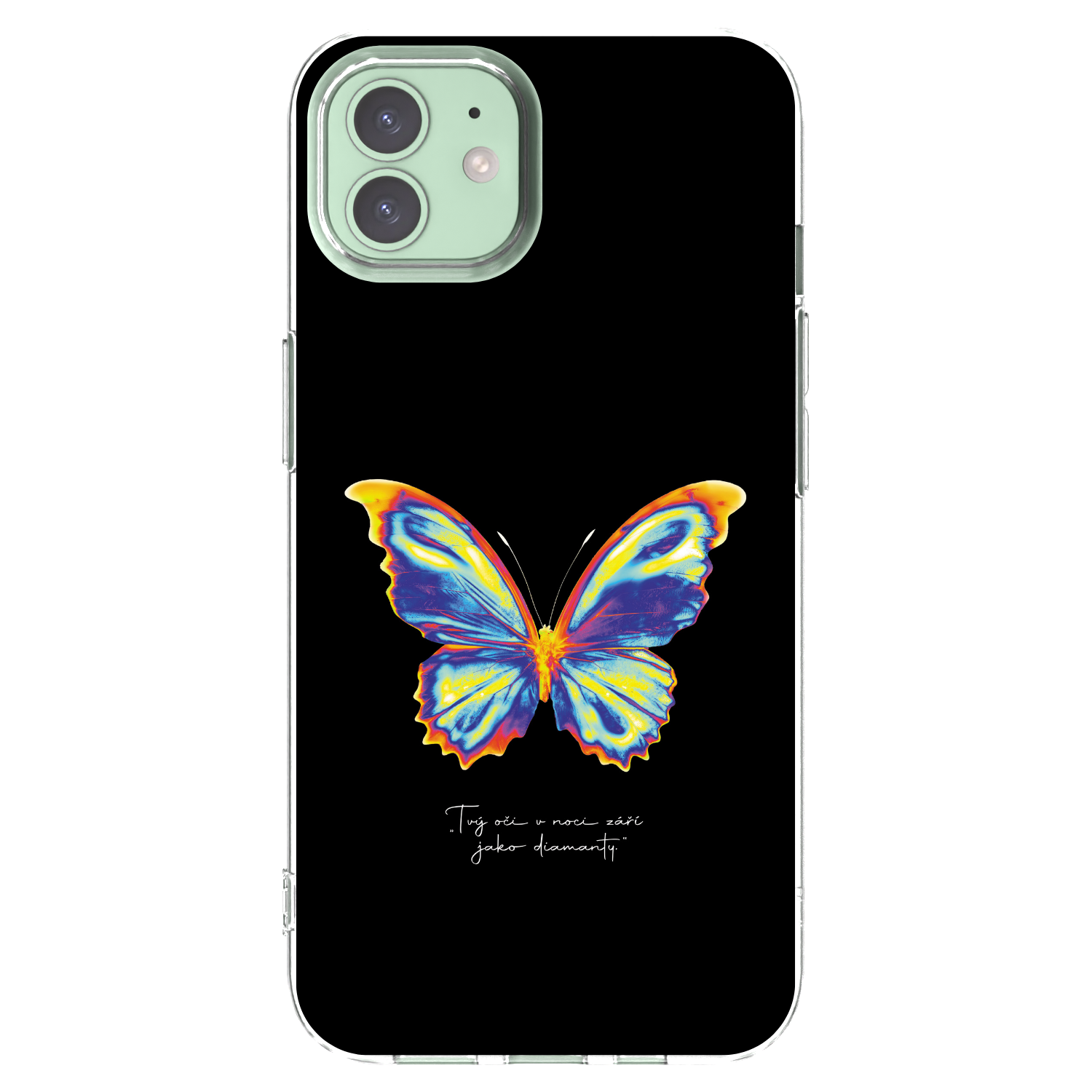 Picasee silikonski prozorni ovitek za Apple iPhone 12 - Diamanty Black