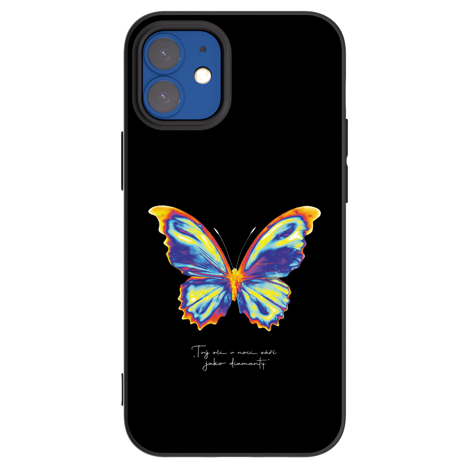 Picasee silikonski črni ovitek za Apple iPhone 12 mini - Diamanty Black